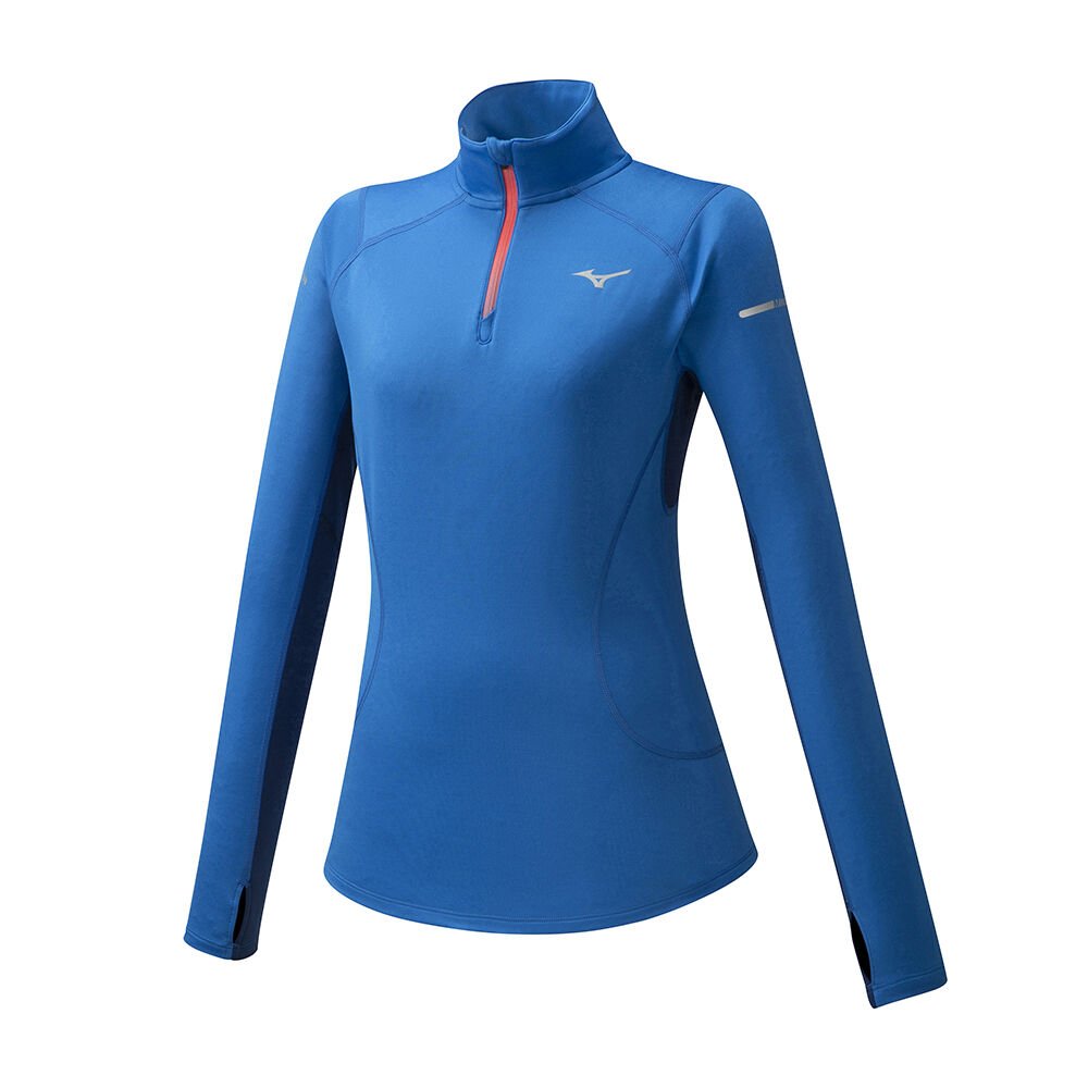 Womens Mizuno Warmalite HZ Running Tops Blue Philippines (YMWGFN251)